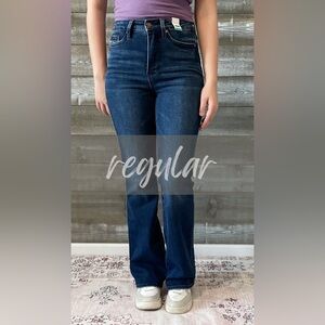 judy blue tummy control back pocket embroider bootcut jeans regular inseam 88786
